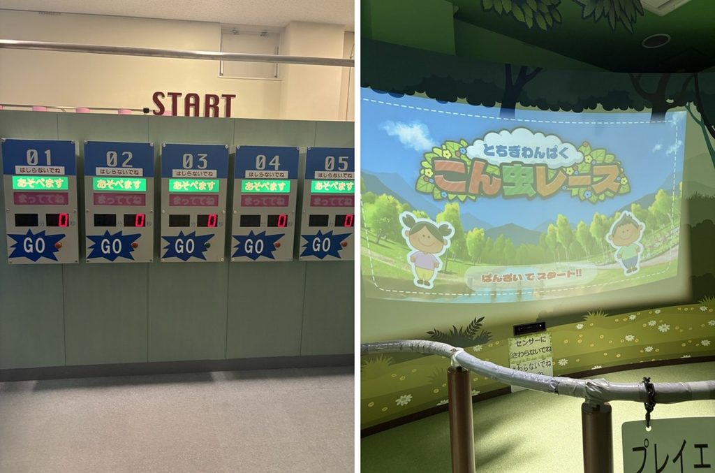 レーザーのゲームとこん虫レース